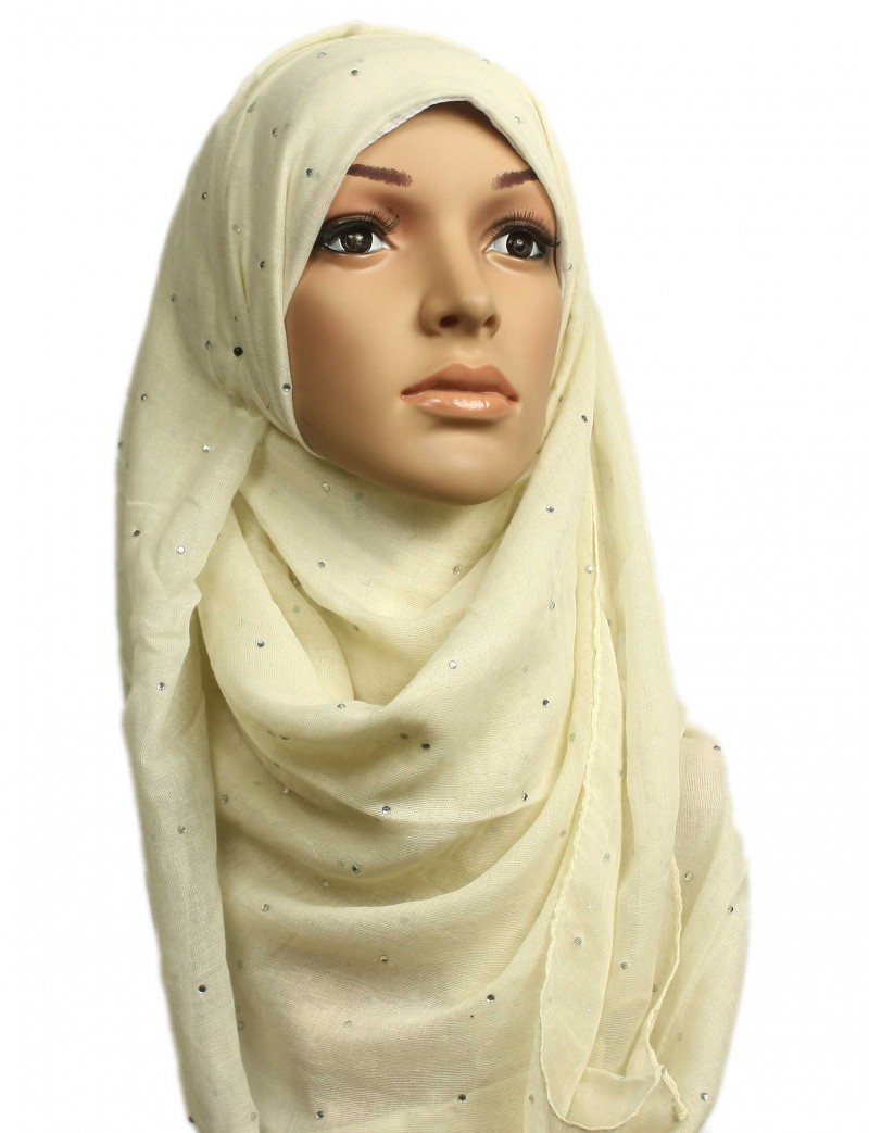Cream Diamante Maxi Hijab