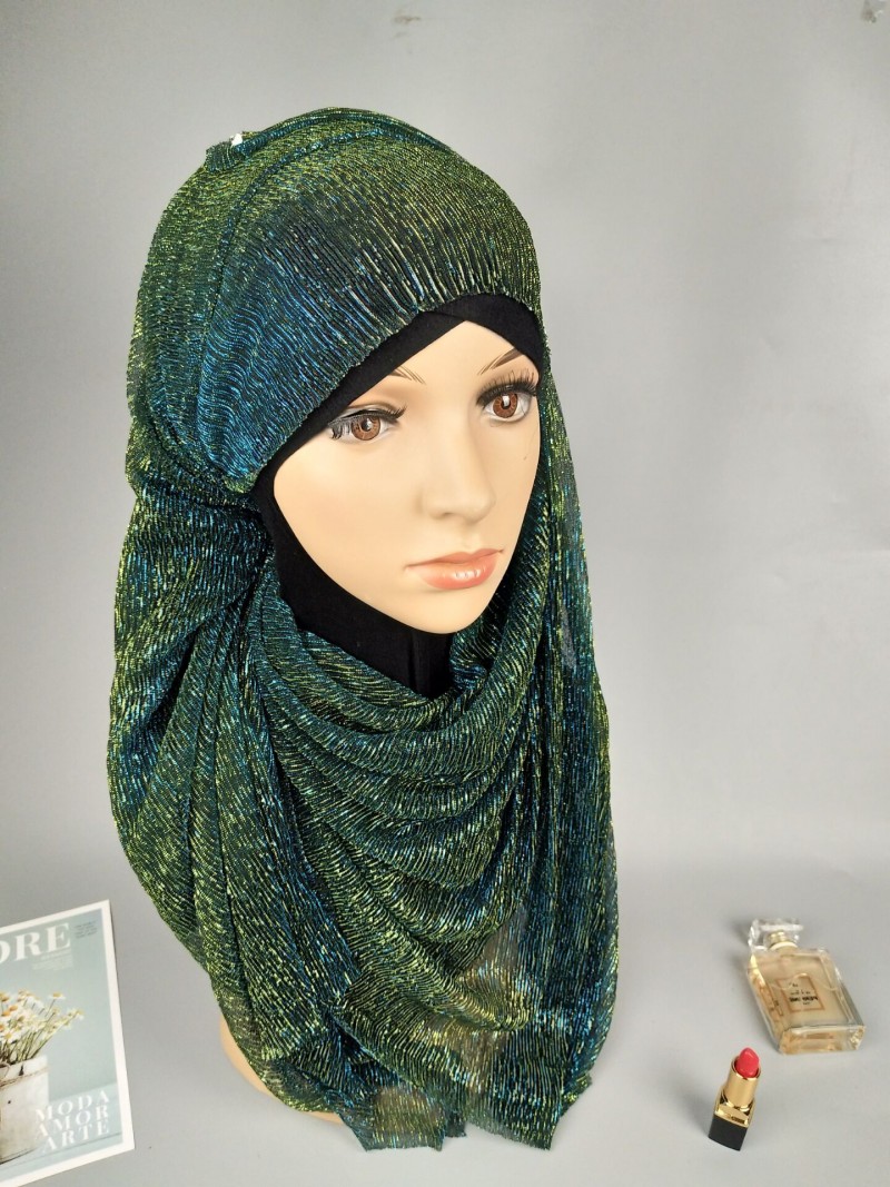Green Gold ct Plain Silk Hijab