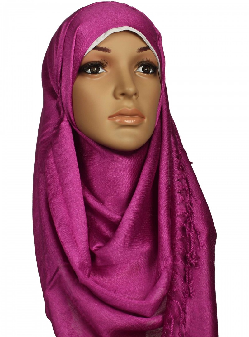 Magenta Silk Hijab