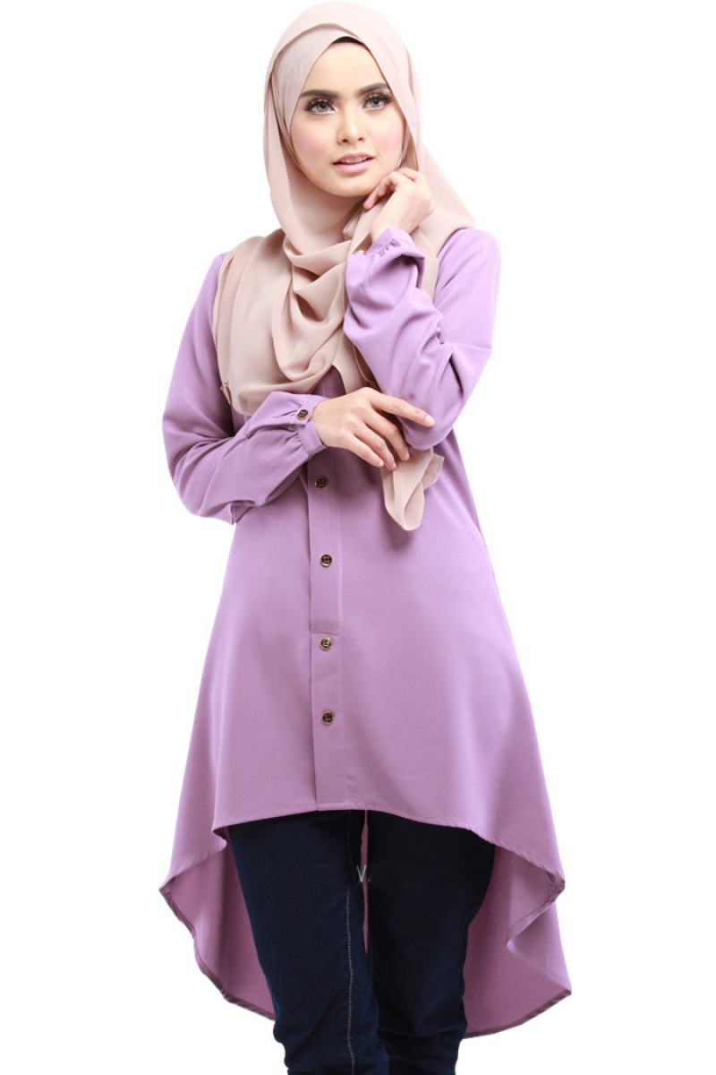 Purple Cotton Mermaid Tunic M 