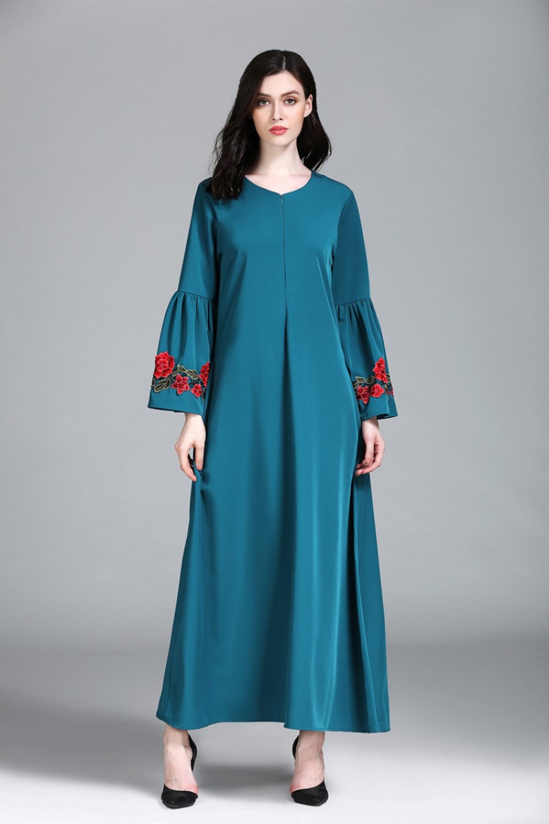 Green Rosie Flared Sleeve Abaya XL 