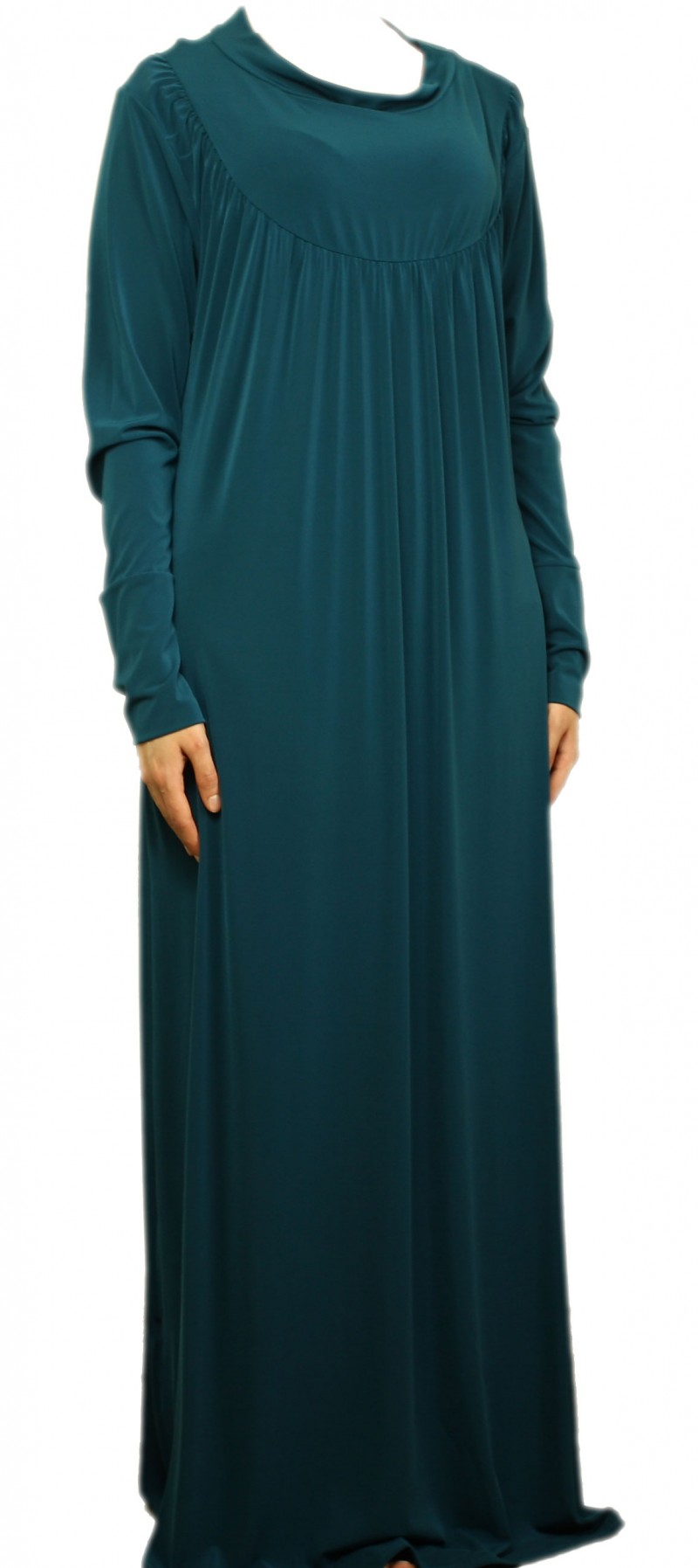 Polo Neck Teal Abaya - Size 58