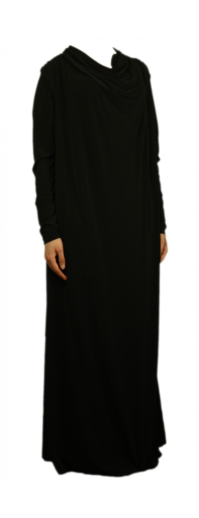Cowl Neck Abaya Black - 56