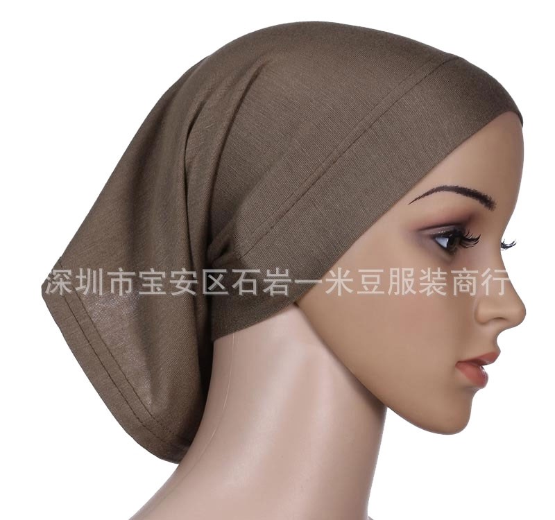 Coffee Mercerised Cotton Tube Hijab Cap 