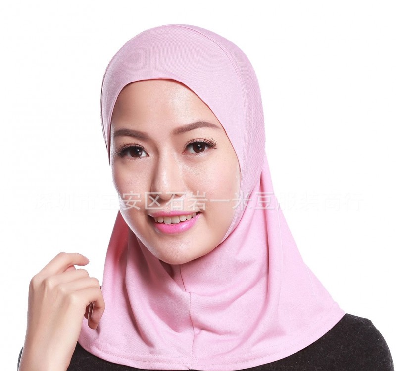 pink 43cm Mini One piece Base Ready Hijab 