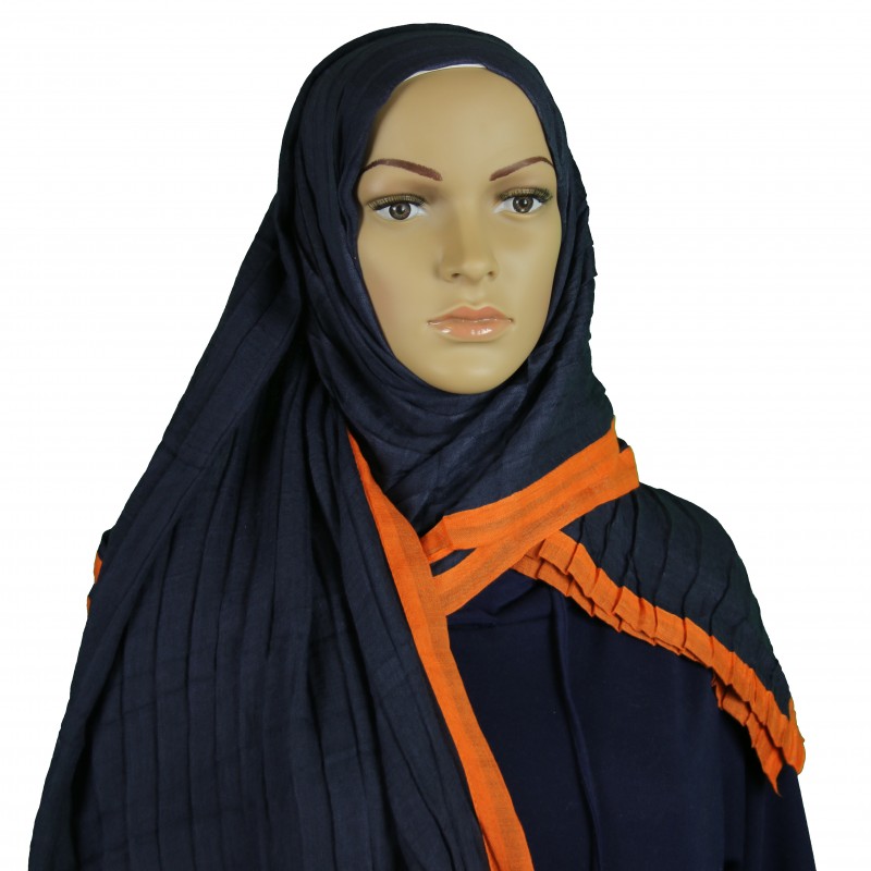 Navy Layered Hijab