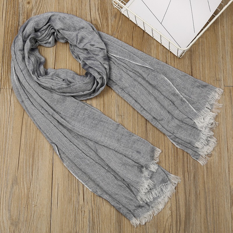 Navy Premium Modal Herringbone Dyed Twill Maxi Hijab