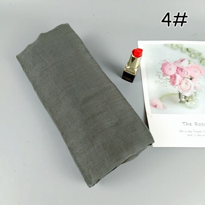 Gunmetal Gray 180x90cm Cotton Hemmed Maxi Hijab
