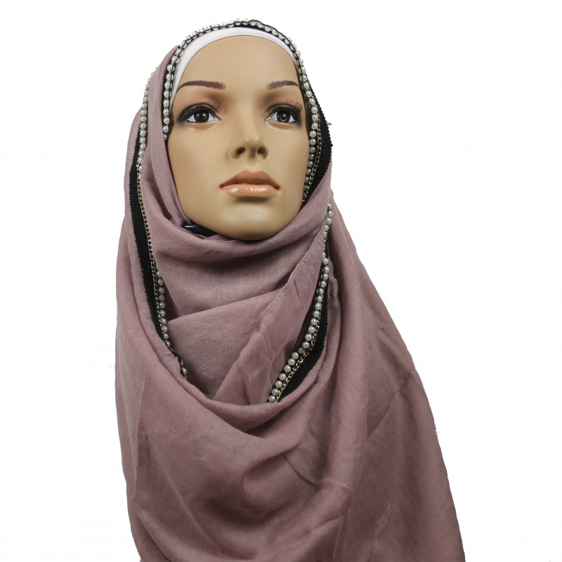 Rhubarb Pearl Chain Hijab