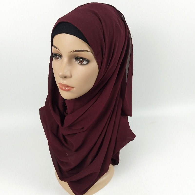 Burgundy Premium Chiffon Instant Hijab 