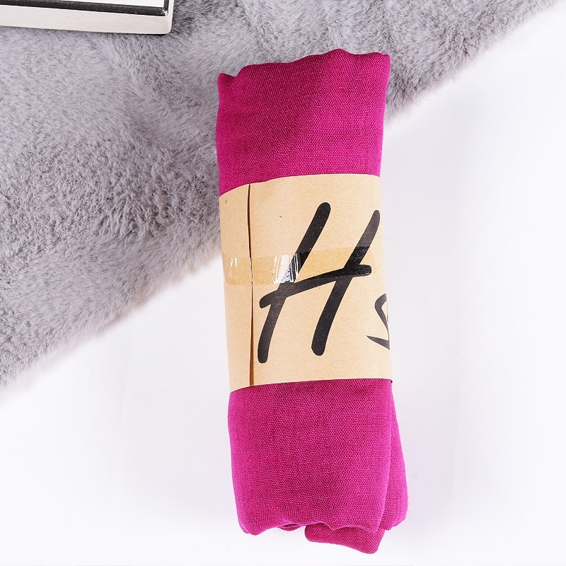 Magenta Cotton Linen Classic 180x130cm Extra Maxi Hijab