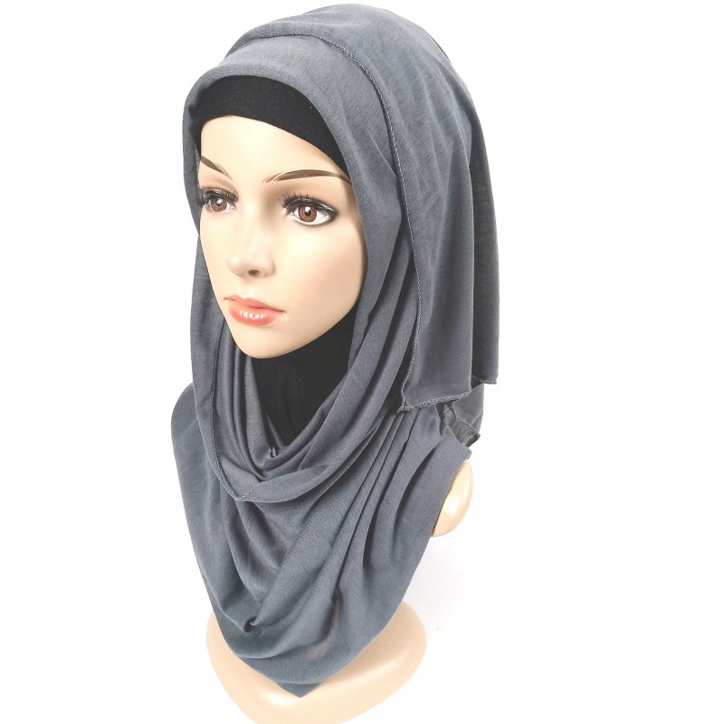 Smokey Blue Hemp Jersey Knit Hijab 