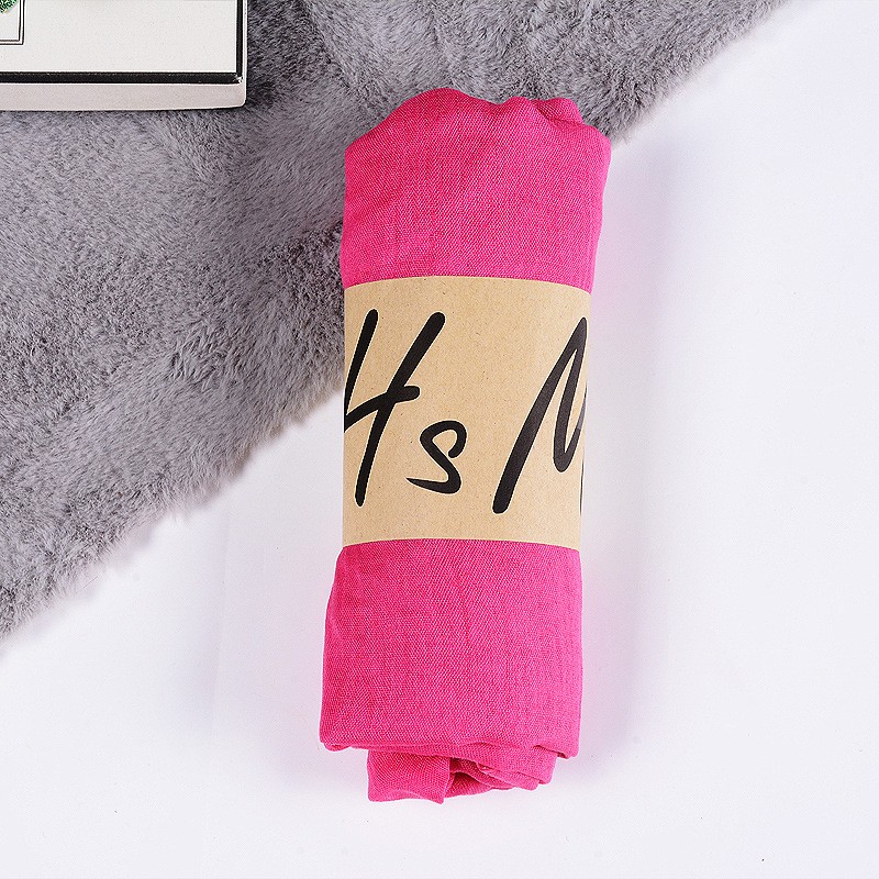 Hot Pink Cotton Linen Classic 180x130cm Extra Maxi Hijab