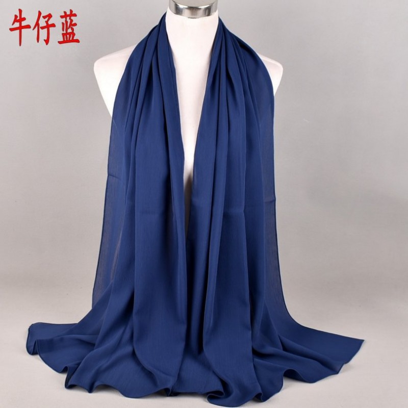 Denim Premium Textured Pearl Chiffon Hijab