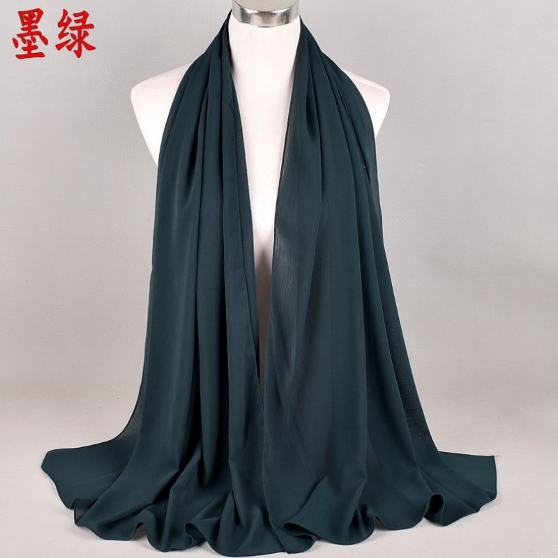 Dark green Premium Textured Pearl Chiffon Hijab