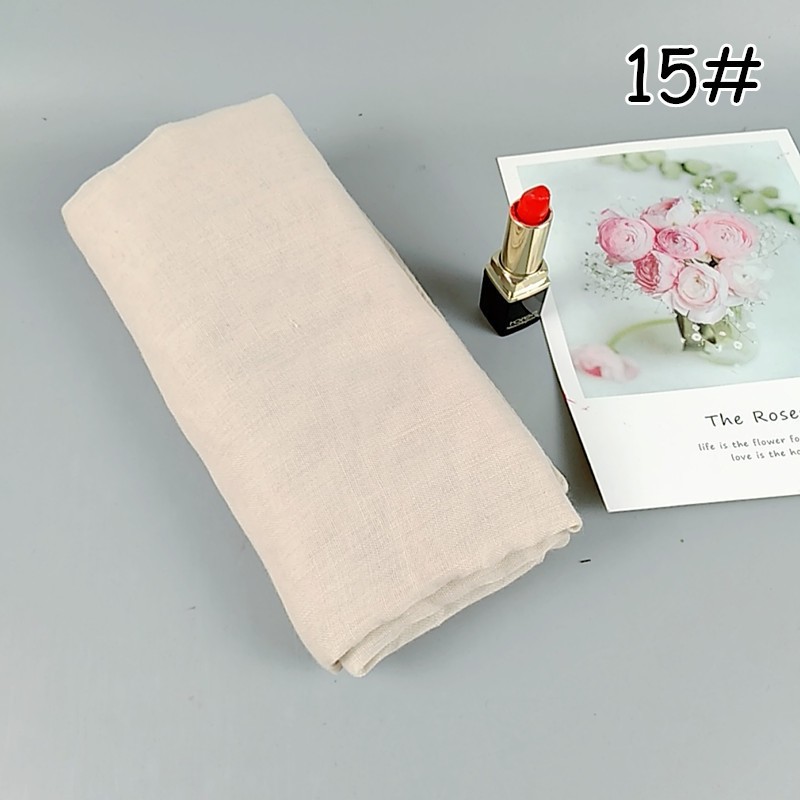 Beige 180x90cm Cotton Hemmed Maxi Hijab