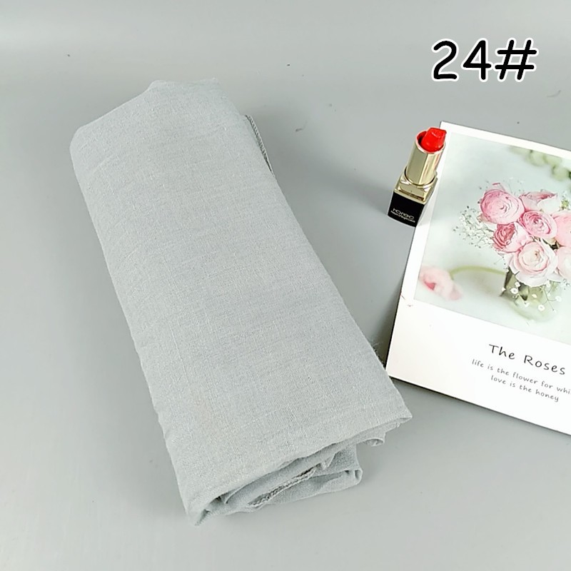 Light Gray 180x90cm Cotton Hemmed Maxi Hijab