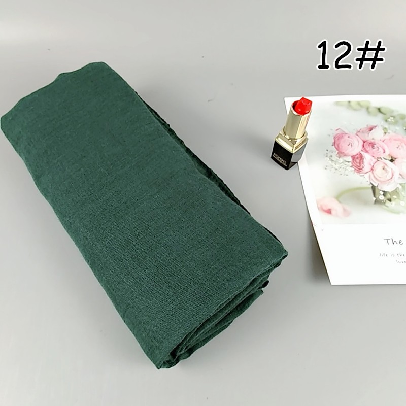 Deep Green 180x90cm Cotton Hemmed Maxi Hijab