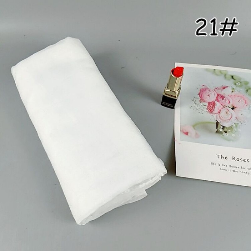 White 180x90cm Cotton Hemmed Maxi Hijab
