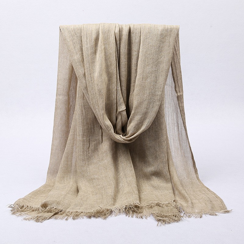 khaki Premium Modal Rustic Dye Herringbone Maxi Hijab