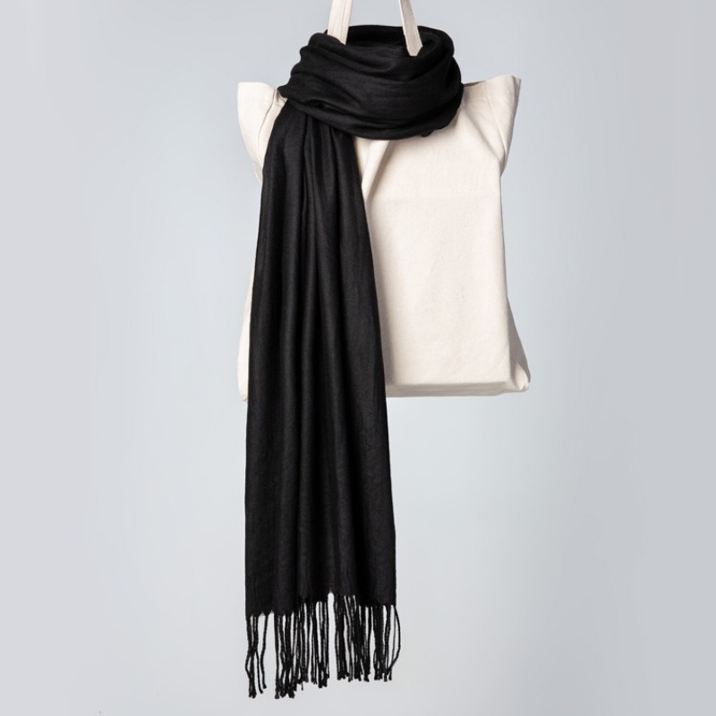 black Twill 180x70cm Pashmina Hijab