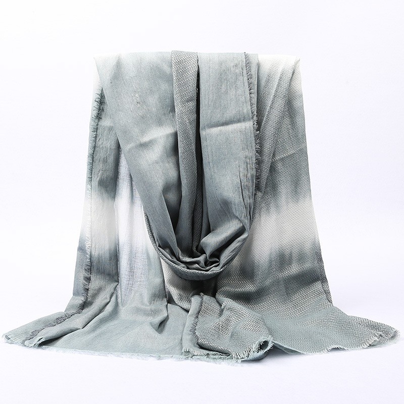 Light gray Premium Blended Twill Ombre Maxi Hijab