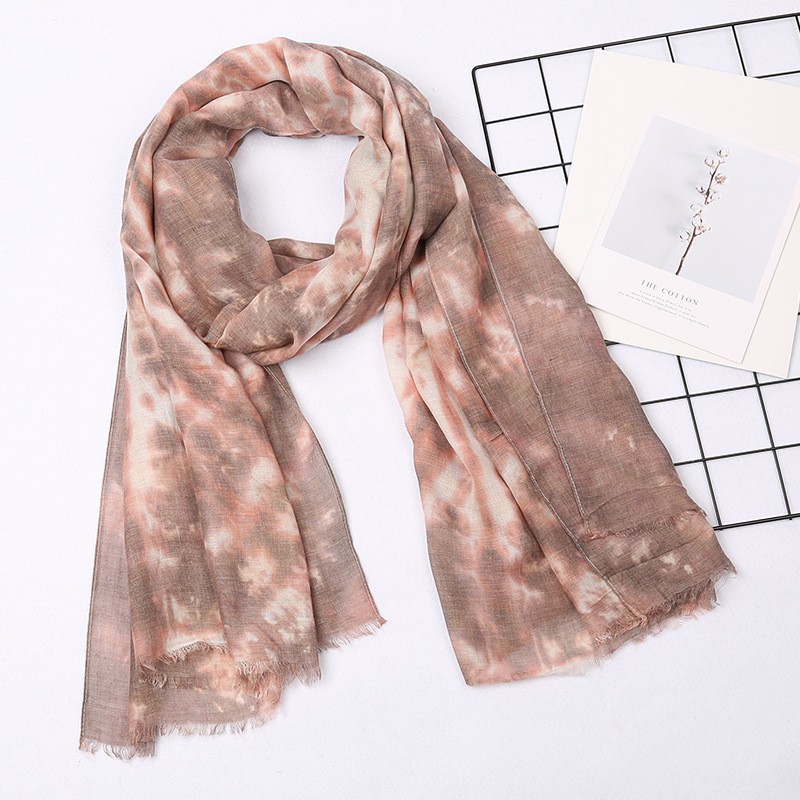 khaki Premium Cotton Graffiti Fashion Dye Maxi Hijab