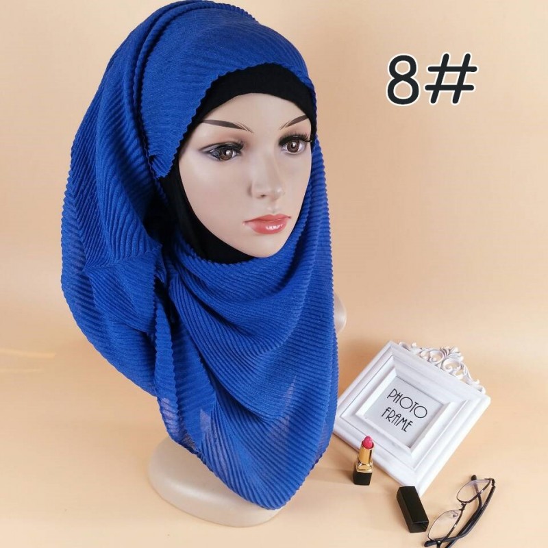 Royal Blue Classic Cotton Crinkle Maxi Hijab