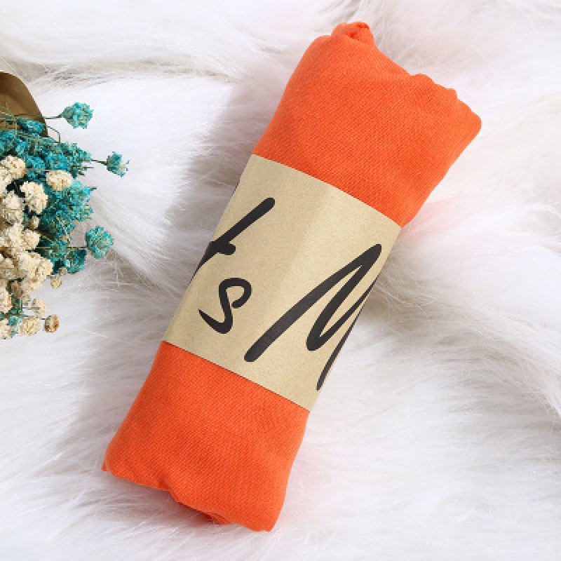 Orange Cotton Linen Lightweight 180x55cm Hijab
