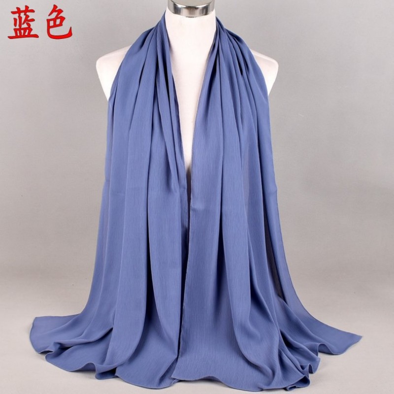 Blue Premium Textured Pearl Chiffon Hijab