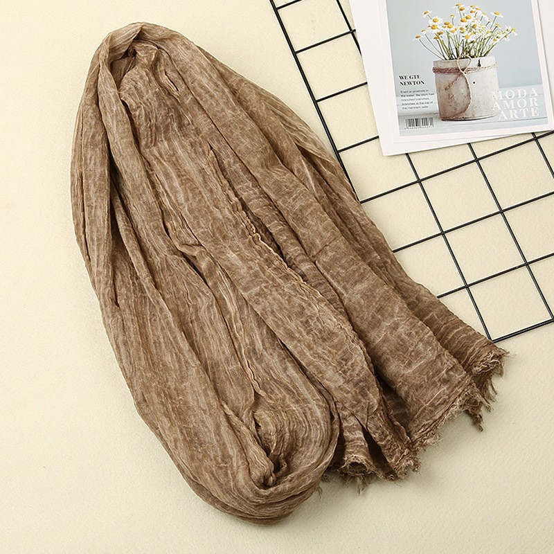 coffee Premium Cotton Crinkle Fashion Dye Maxi Hijab