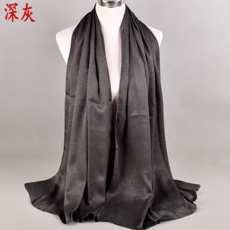 Dark gray Premium Velvety Pearl Chiffon Maxi Hijab