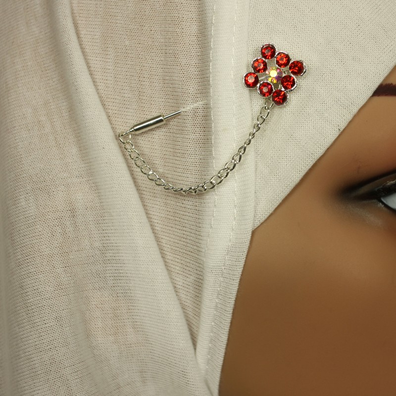 Diamond Red Hijab Pin
