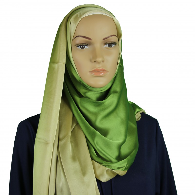 Green Earth Silk Georgette Ombre Hijab
