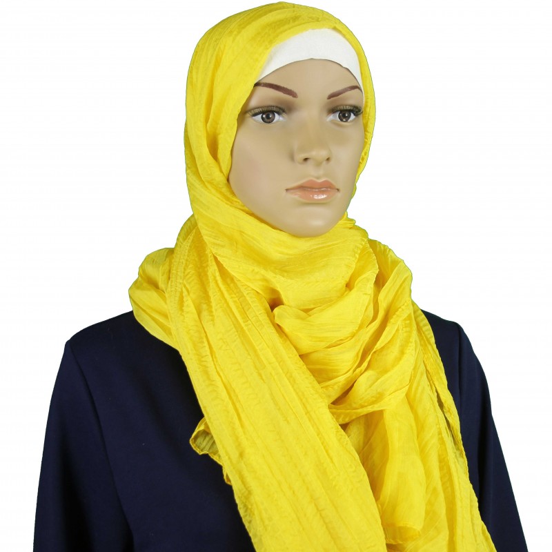 Yellow Crushed Silk Extra Maxi