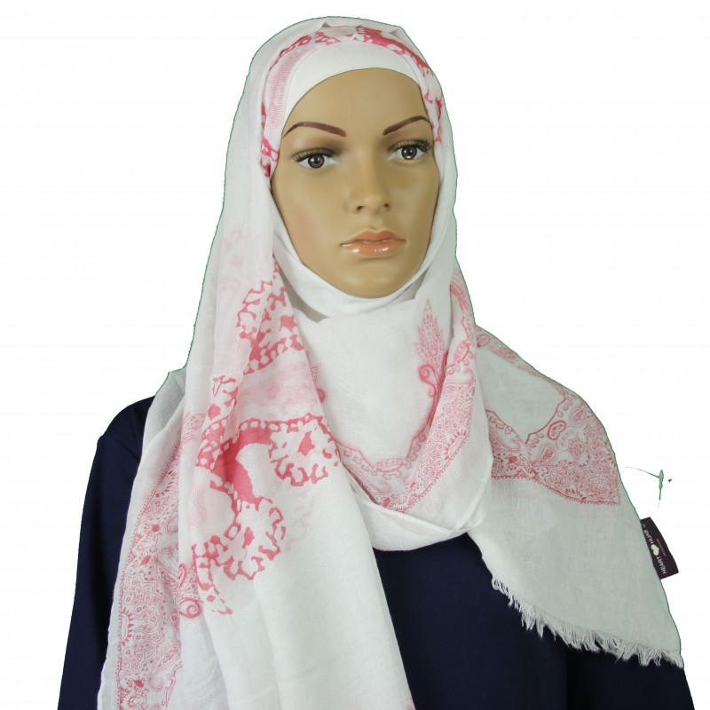 White Pink Porcelain China Hijab