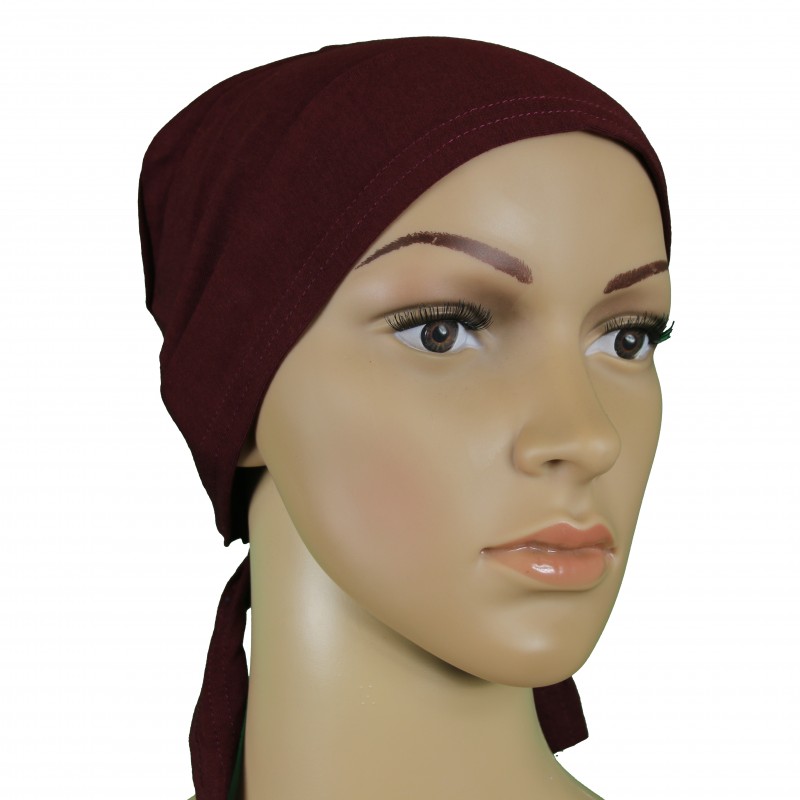 Maroon Tie Back Hijab Cap