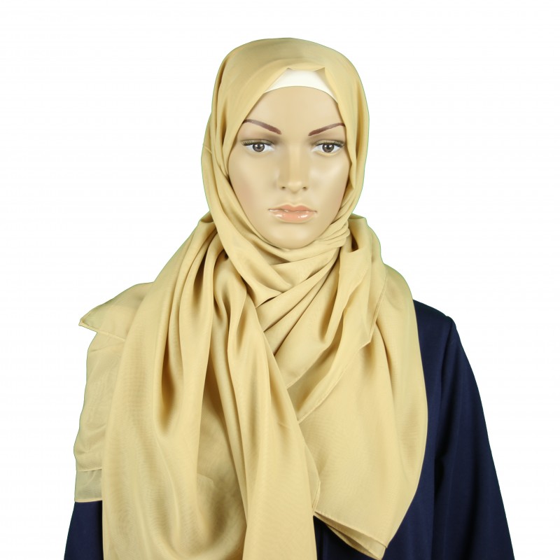 Light Beige Chiffon Extra Maxi