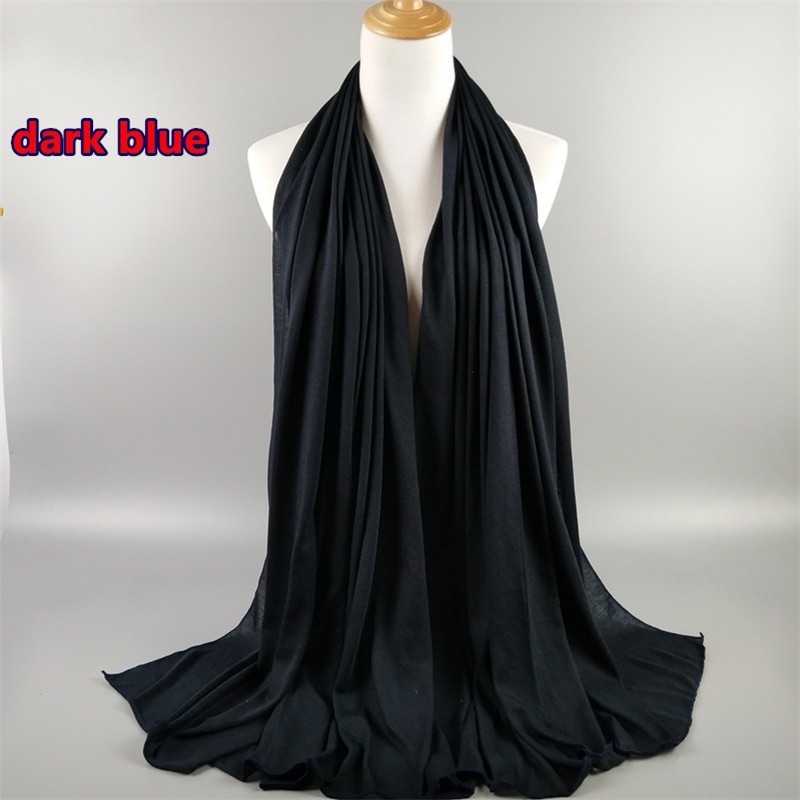 Dark Blue Jersey Modal Cotton Maxi Hijab