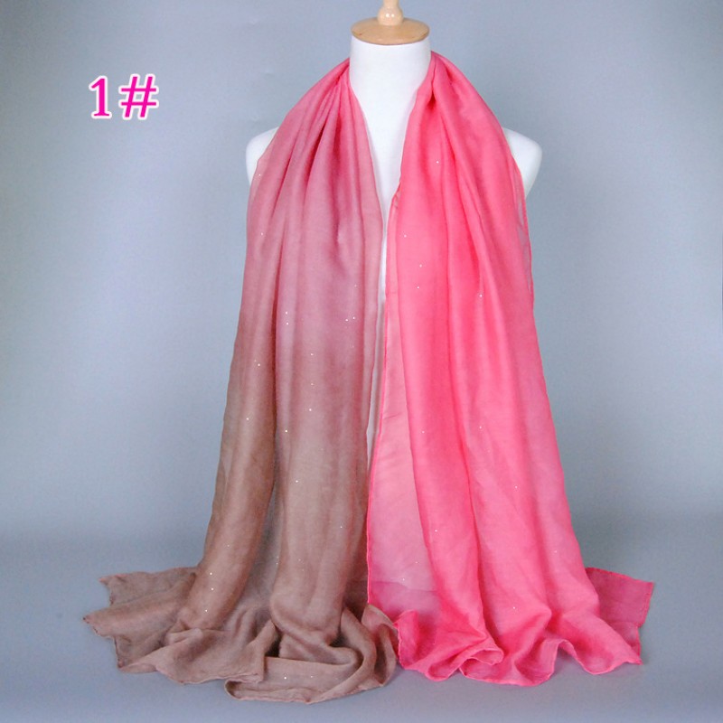 Khaki Red Dual Ombre Viscose Hijab