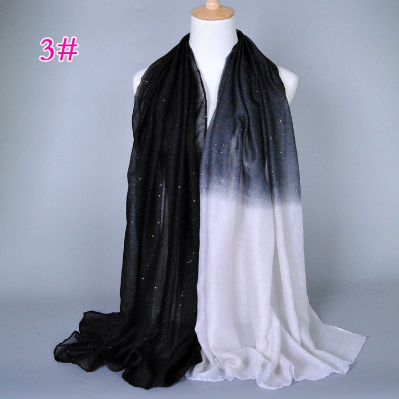 Black & White Dual Ombre Viscose Hijab