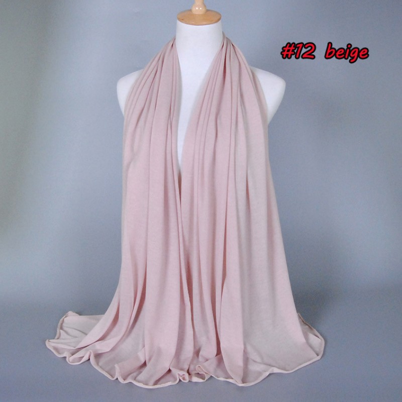 beige Modal Blend Jersey Hijab