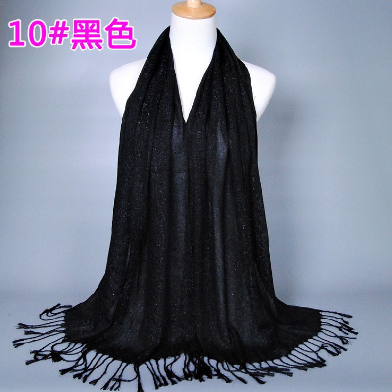 Black Cotton Shimmery Lustre Hijab