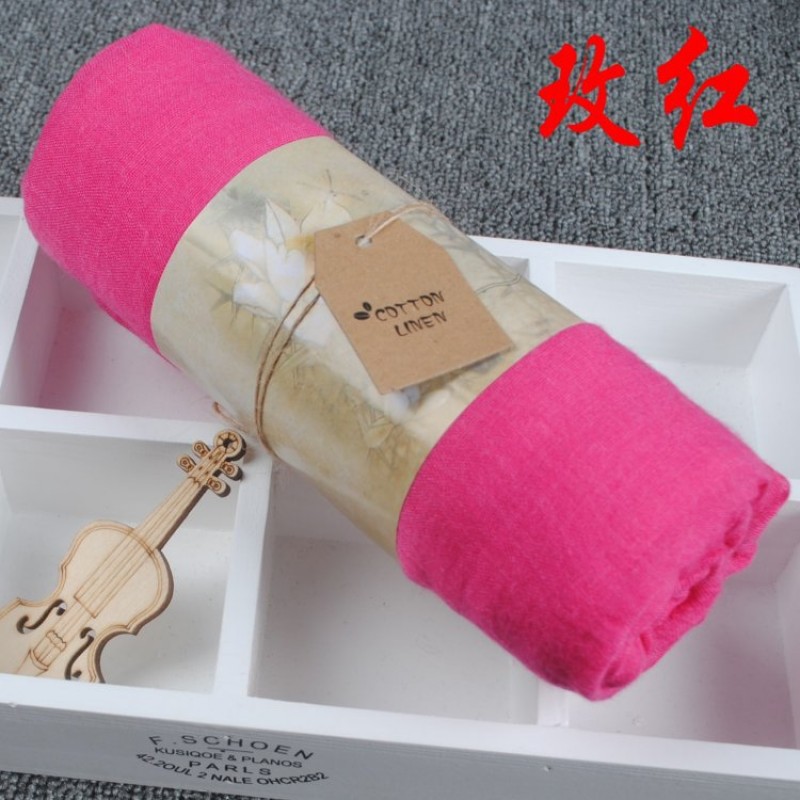 Rose Red 185x130cm Cotton Linen Plain Extra Maxi Hijab
