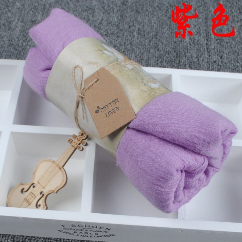 Purple 185x130cm Cotton Linen Plain Extra Maxi Hijab
