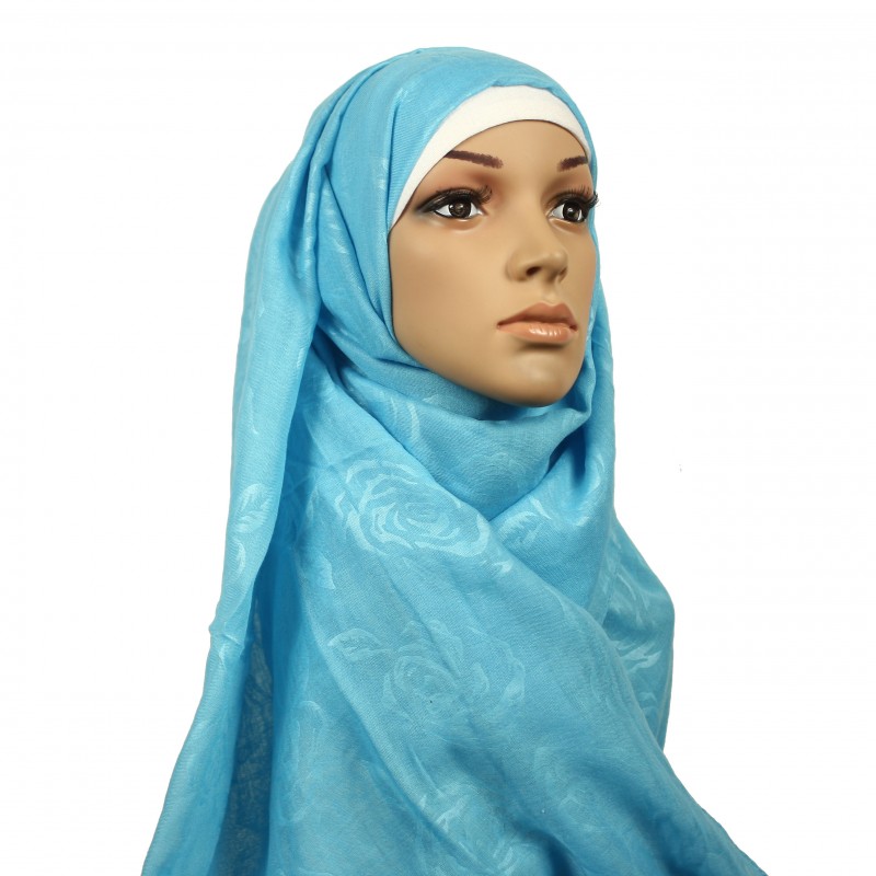Sky Rose Embossed Hijab