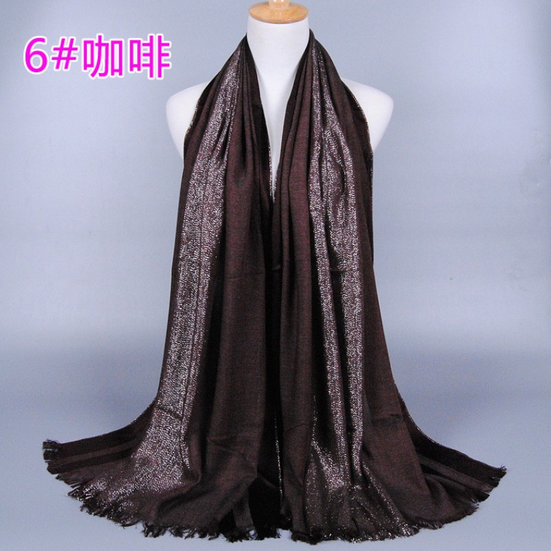 Brown Stripped Satin Cotton Hijab