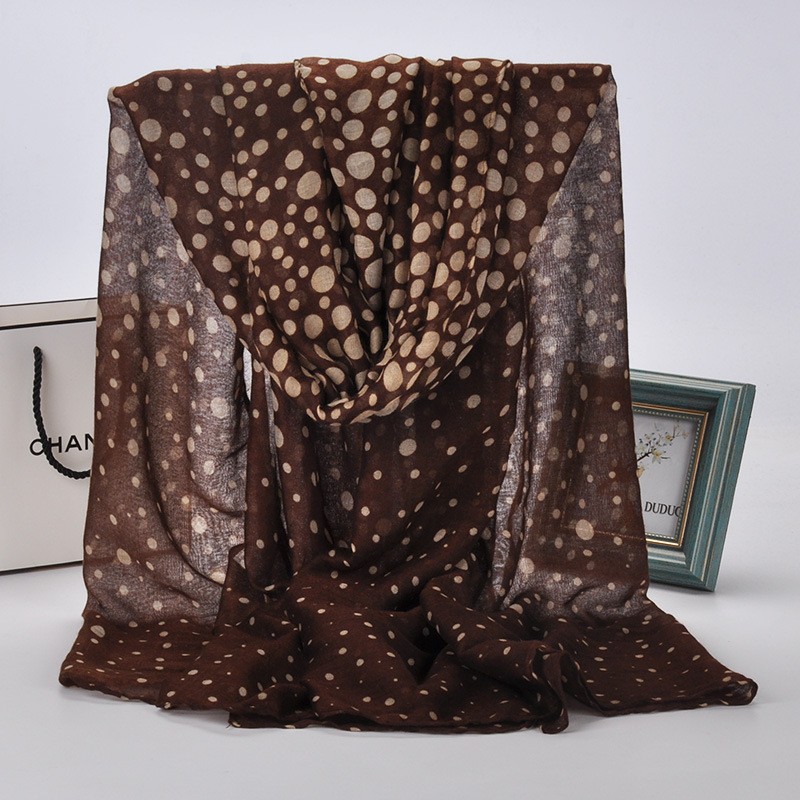 Coffee Mix Polka Dot Print Hijab