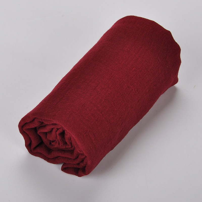 Burgundy Plain Maxi Tassel 180x90cm Cotton Hijab