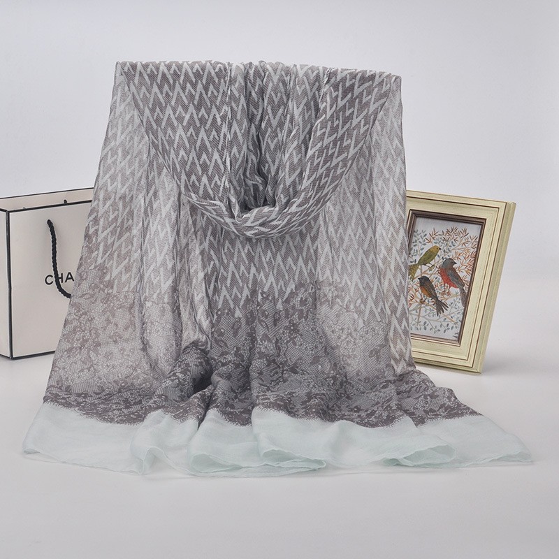 Aqua Lace Chevron Print Hijab